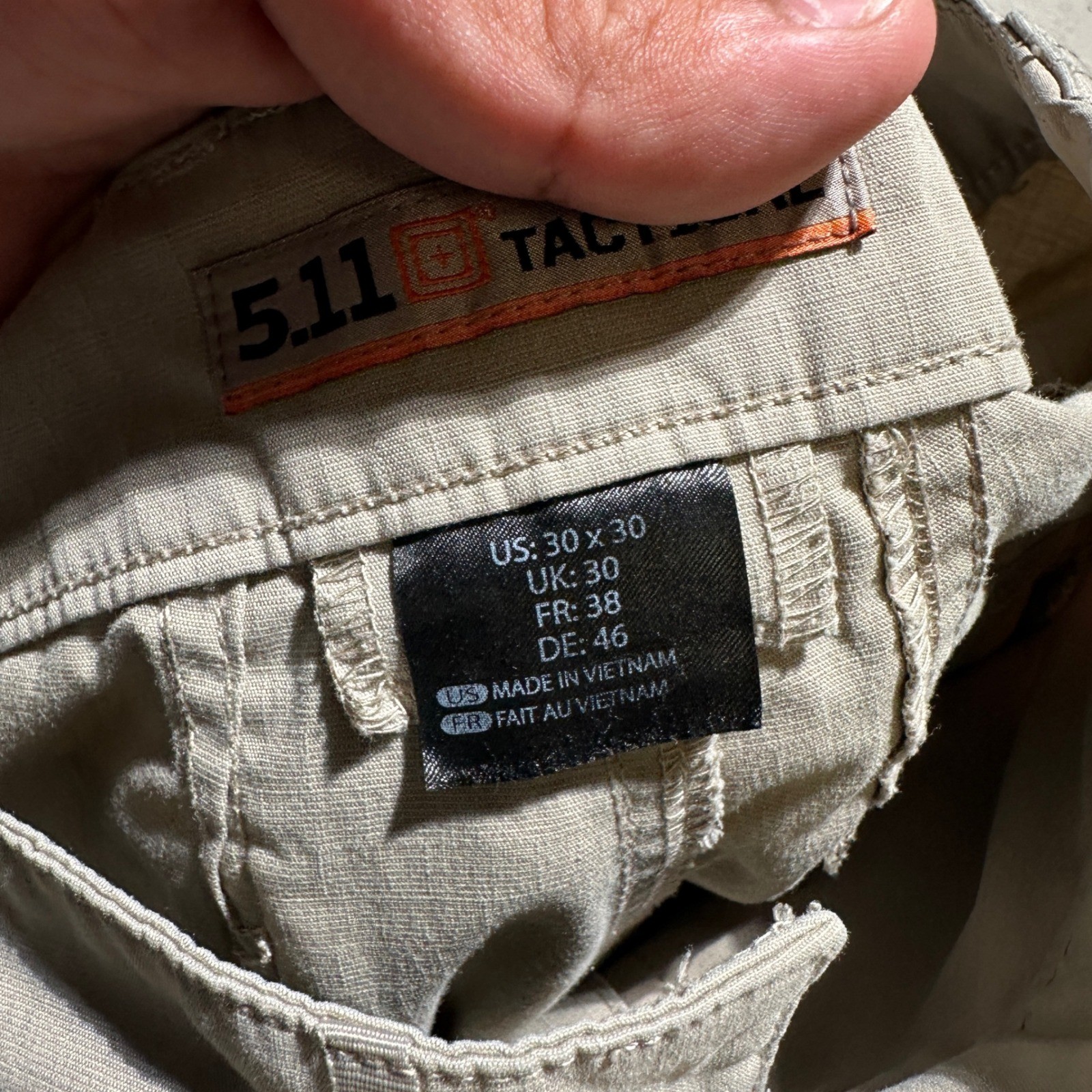 5.11 Tactical TDU Cargo Pants Mens 30×30 Khaki Ripstop Work Military 74512-055