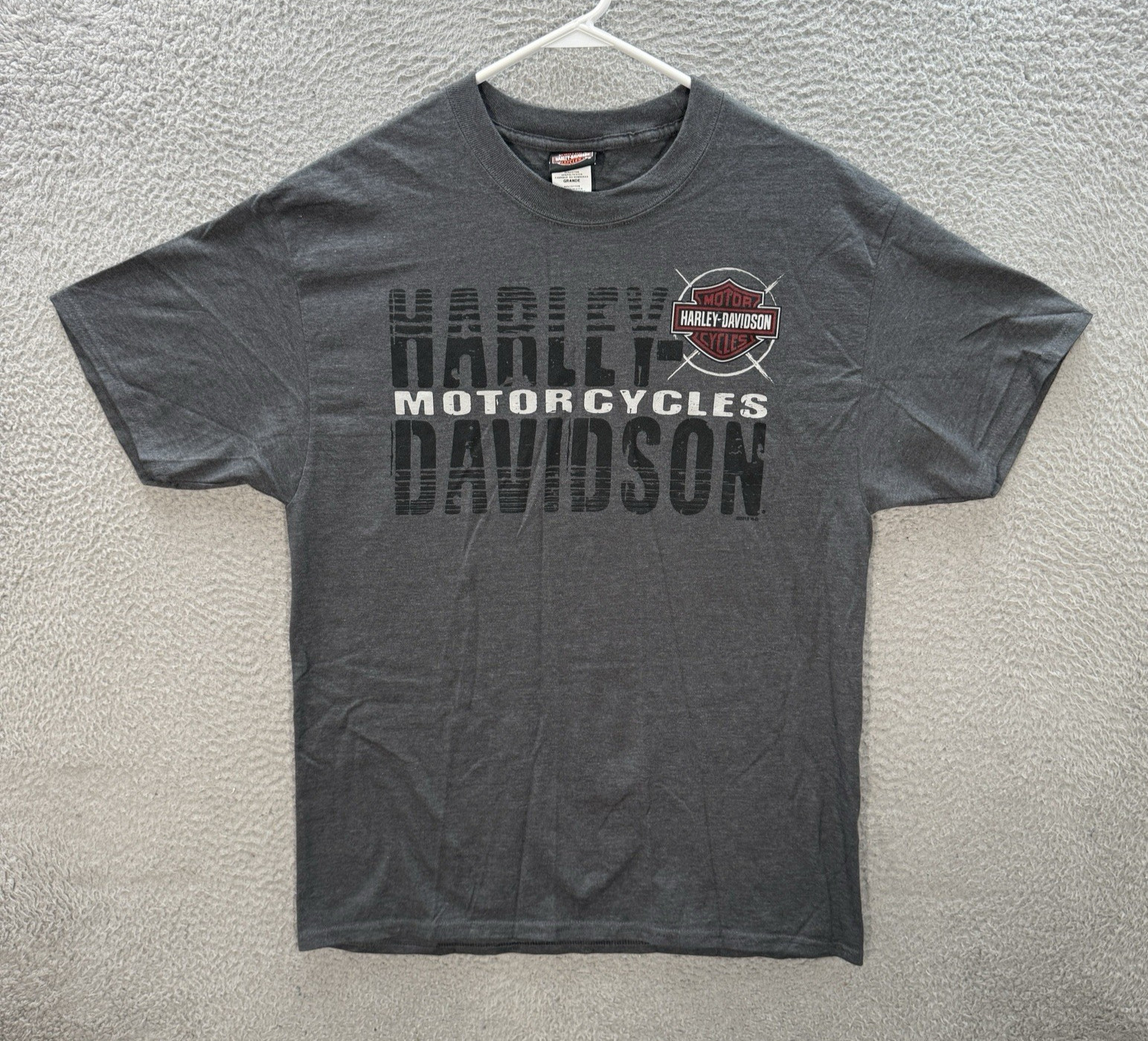 Harley Davidson Shirt Adult Large Gray Motorcycle Biker Grunge Skater Y2K Mens