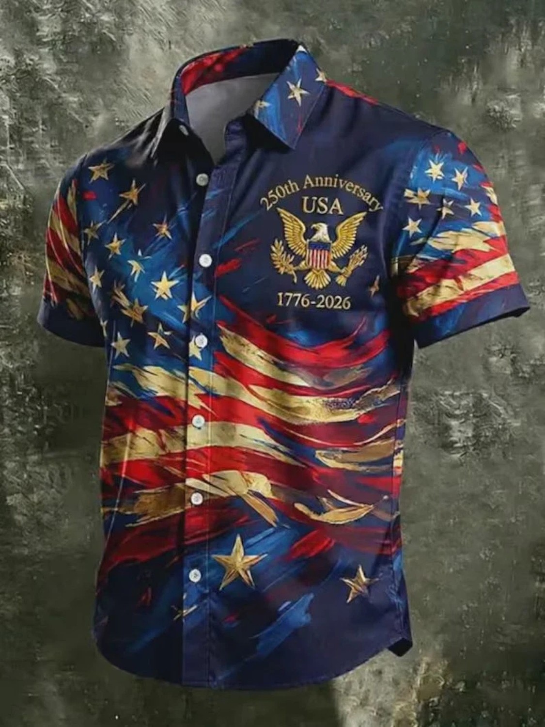 USA 250th Anniversary Hawaiian Shirt United States Of America 1776 2026 Button