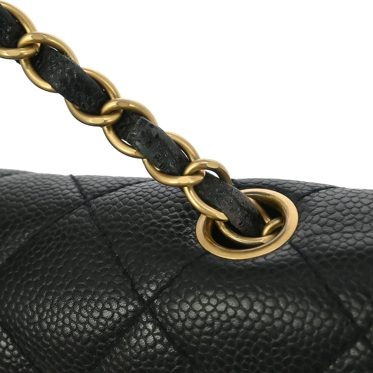 Chanel Black Calfskin Wood Straight Flap Shoulder Bag 154971