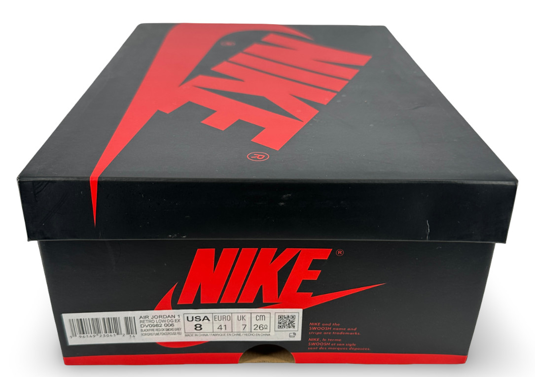 Size 8M/9.5W – Jordan 1 Low OG EX Black Smoke Grey DV0982-006 Pre-Owned