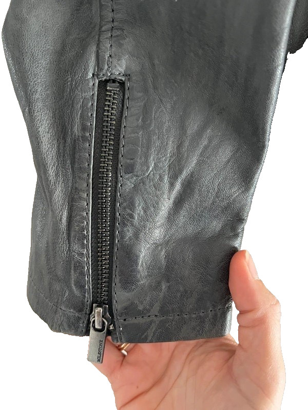 Milestone leather jacket size 44 leather jacket grey Santinti top