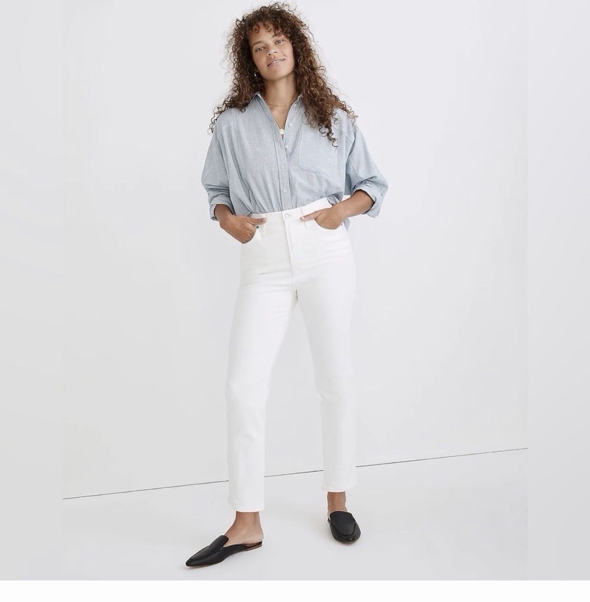 NWT Madewell White High-Rise straight Leg Perfect Vintage Jeans