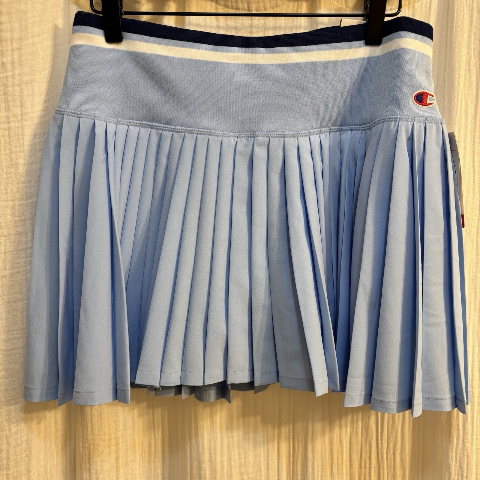 NWT Champion Light Blue Collegiate Pleated Skort performance rib waistband Large