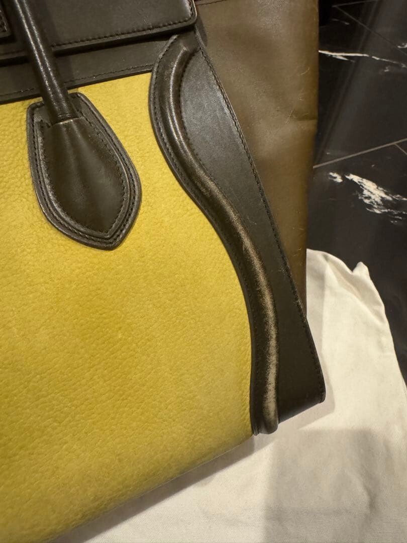 CELINE Handbag Leather Micro Shopper Authentic From Japan
