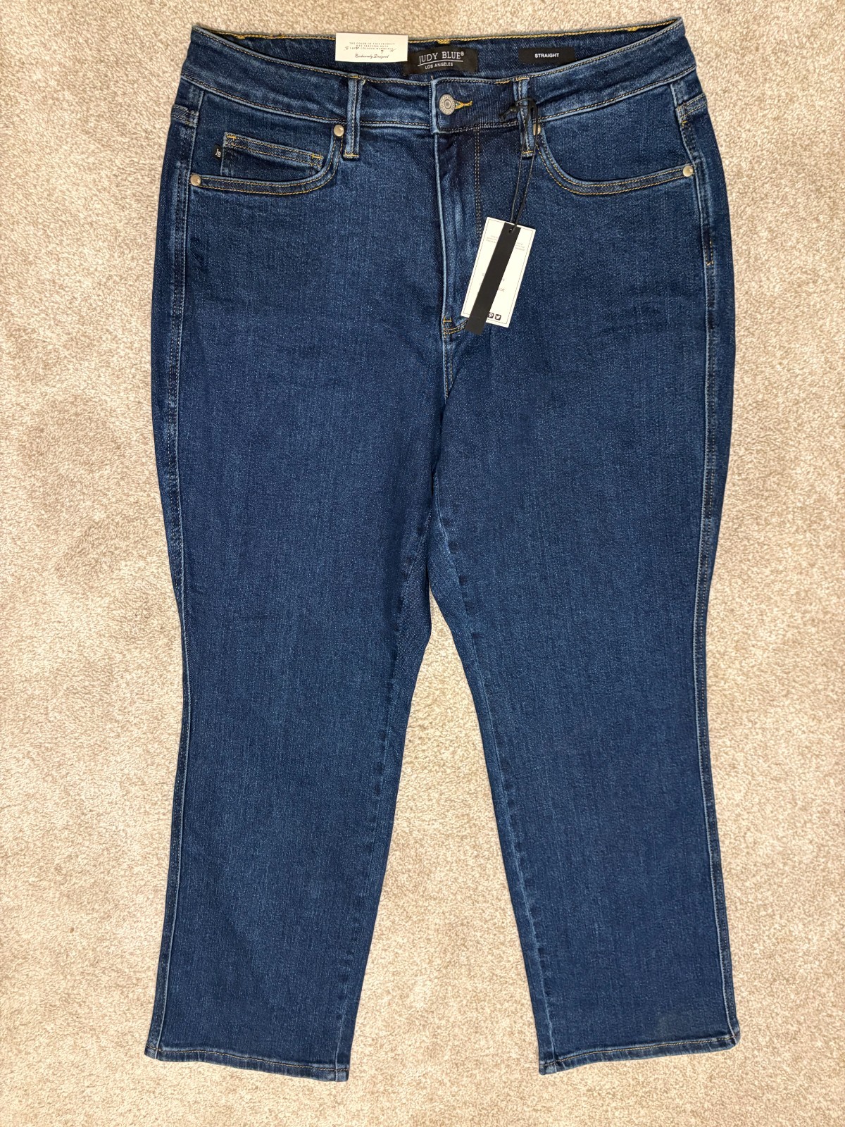 NWT Judy Blue Women’s Jeans 16W Straight Dark Blue Stretch Tummy Control Top