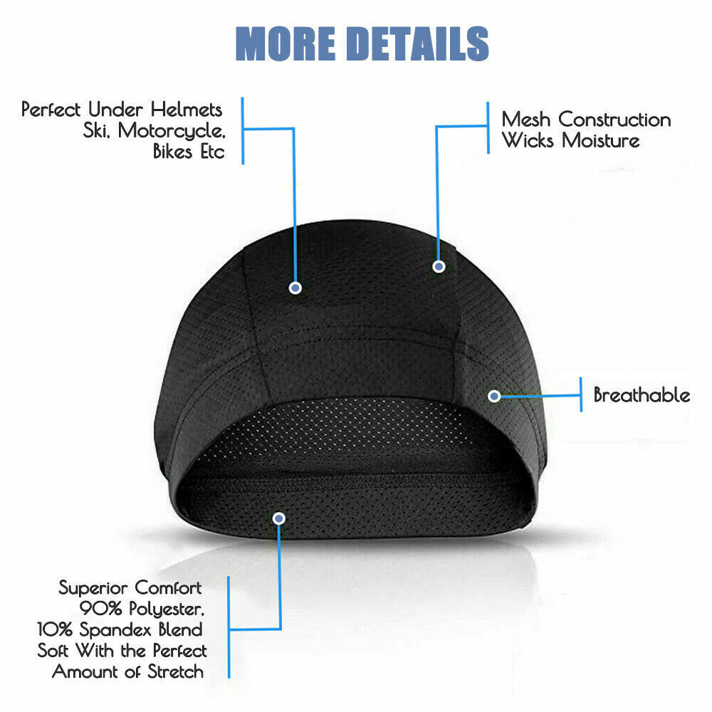 Men Summer Cooling Dome Skull Cap Biker Motorcycle Head Wrap Headband Beanie Hat