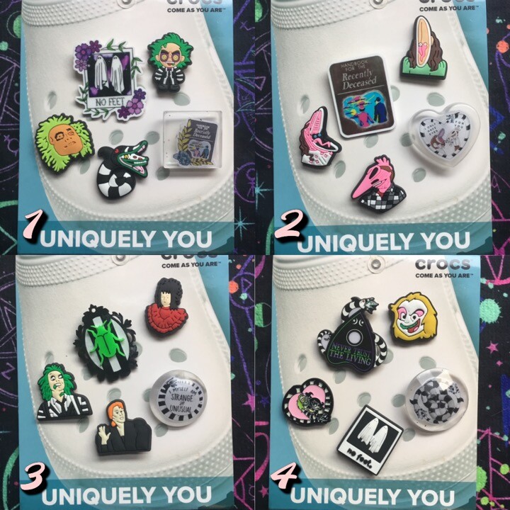 Crocs Handmade jibbitz 5pc Beetlejuice Lydia Handbook Worm Shoe Charms Set 2