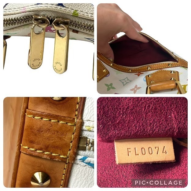 US Seller! Authentic Louis Vuitton Murakami vintage multicolor white Blanc Alma