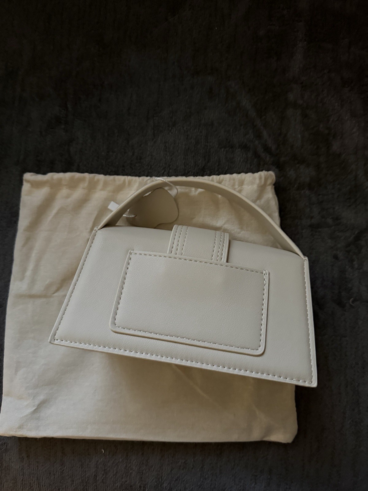 Jacquemus Beige Top Handle Bag w/ Detachable Strap, Gold Hardware, Dust Bag