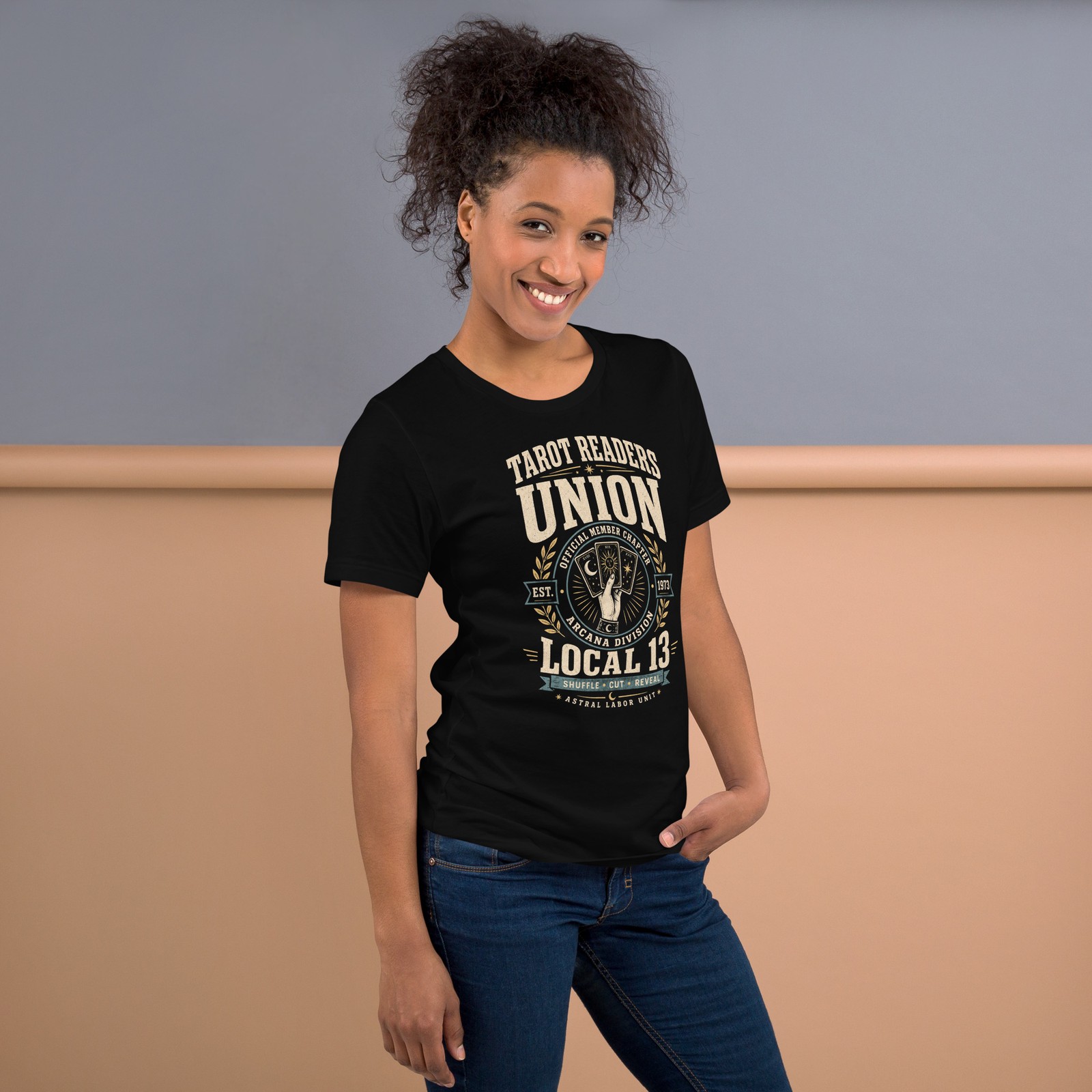Tarot Readers Union Local 13 T-Shirt Witchy Tarot Card Reading Tee Black XS-5XL