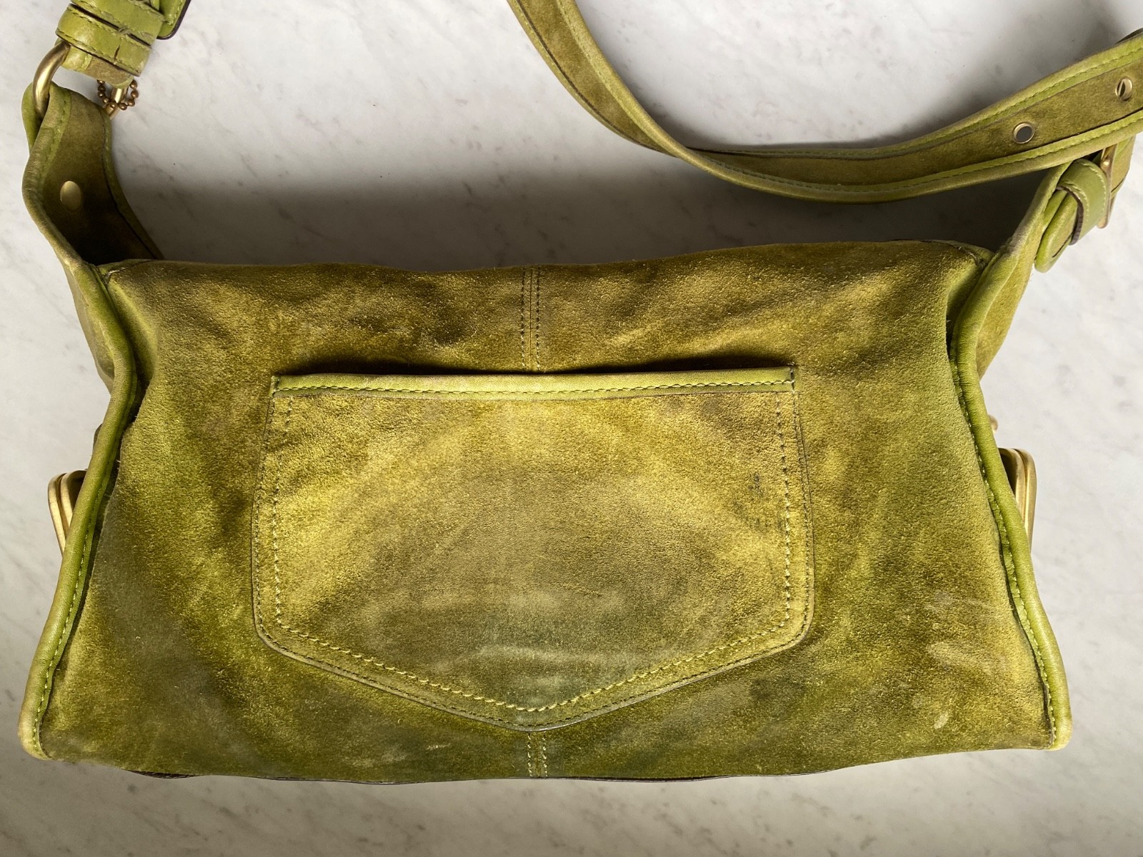 COACH 12797 Vintage Green Archive Limited Edition Bleecker Suede Haversack