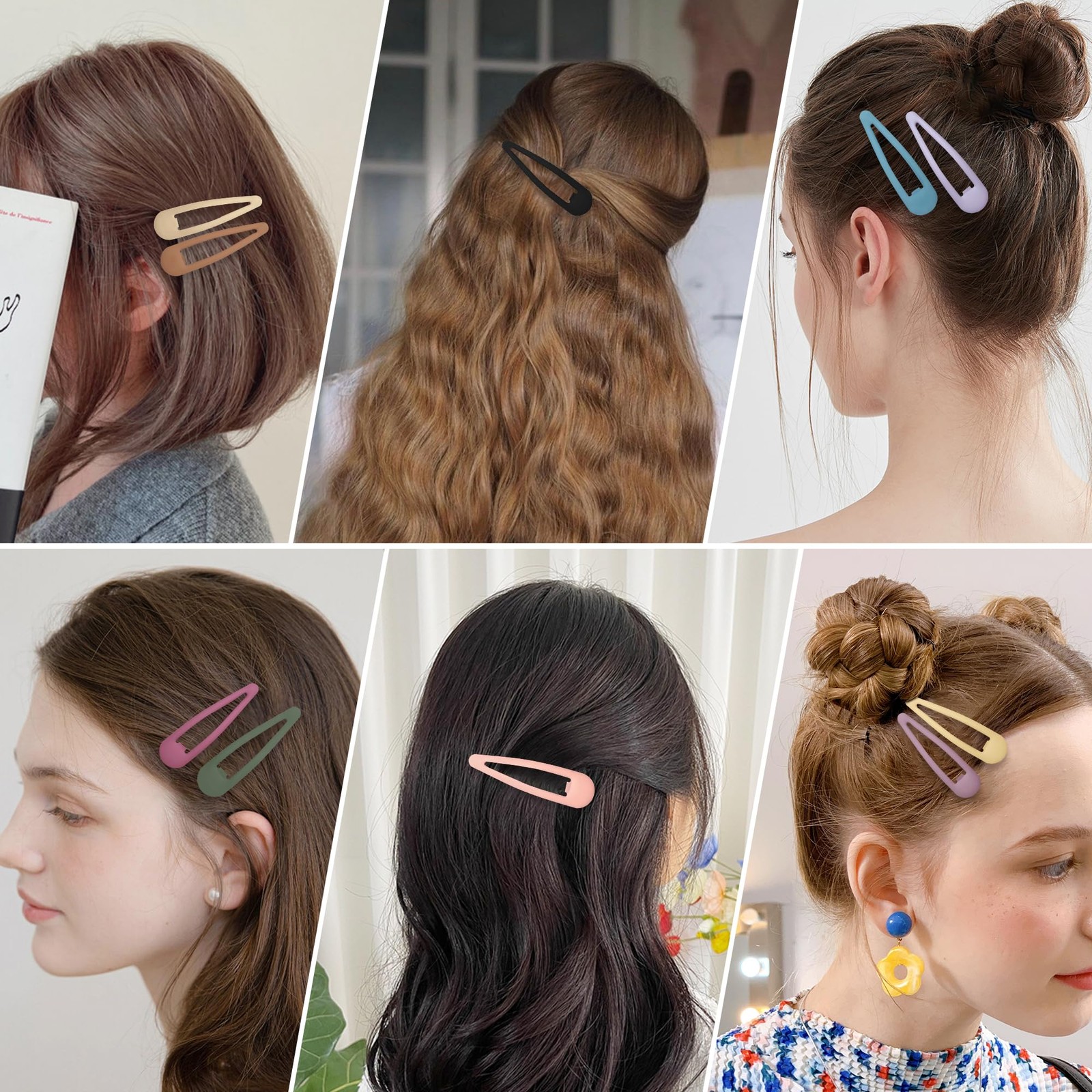 24 PCS 2.36 In Metal Snap Hair Barrettes For Water Drop Shape Hair Clips For …