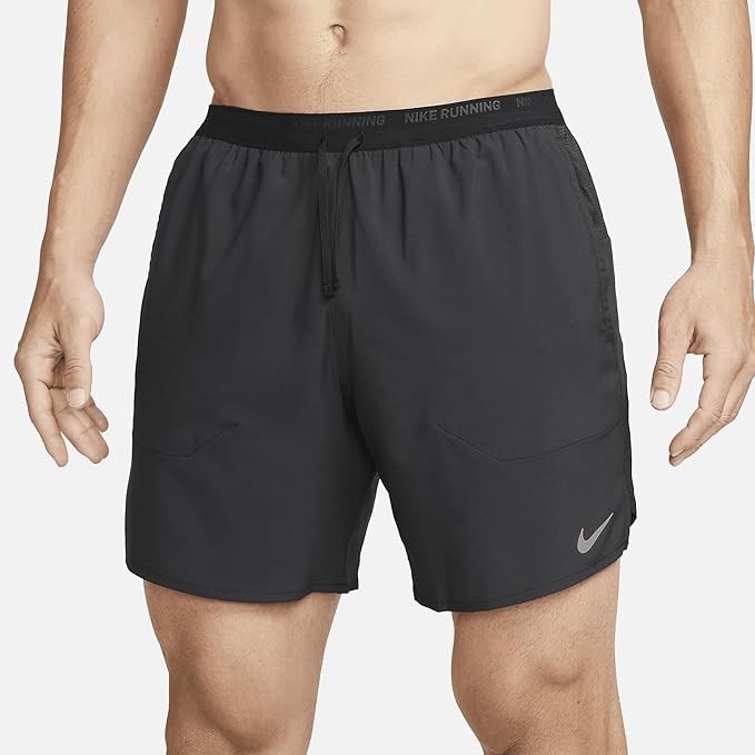 Nike Stride Dri-FIT Mens 7″ Brief-Lined Running Athletic Shorts Black DM4761-010