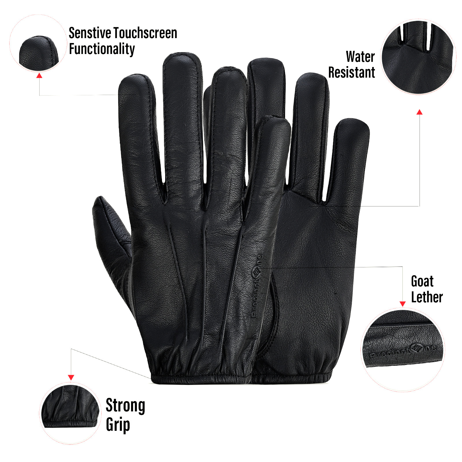 Men’s Driving Gloves Car Motorcycle Bikers Genuine Leather Police Drivers Glove