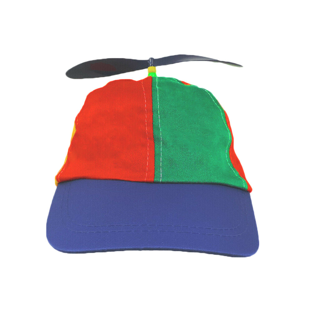 Propeller Beanie Baseball Clown Costume Hat Ball Cap Multi Colored Adult Size