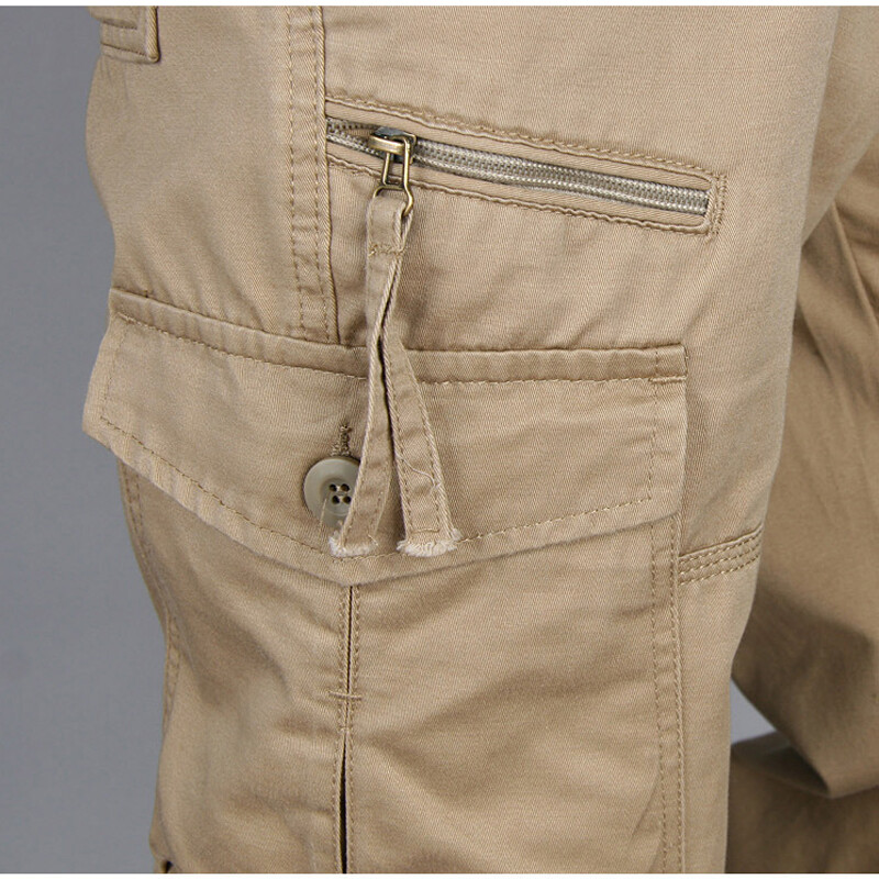 Mens Cargo Pants Work Pants Elastic Trousers Lightweight Combat Cotton Outdoor