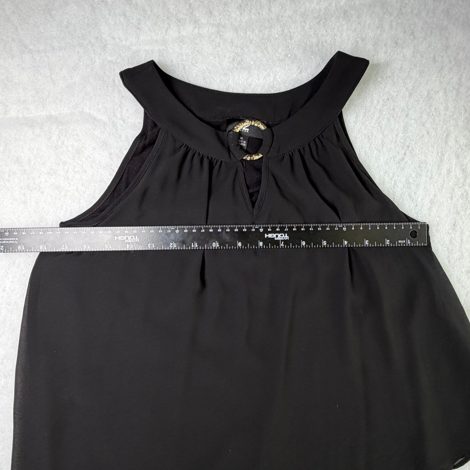 Halter Top Womens Size Medium Gold Hardware Asymmetrical Hem