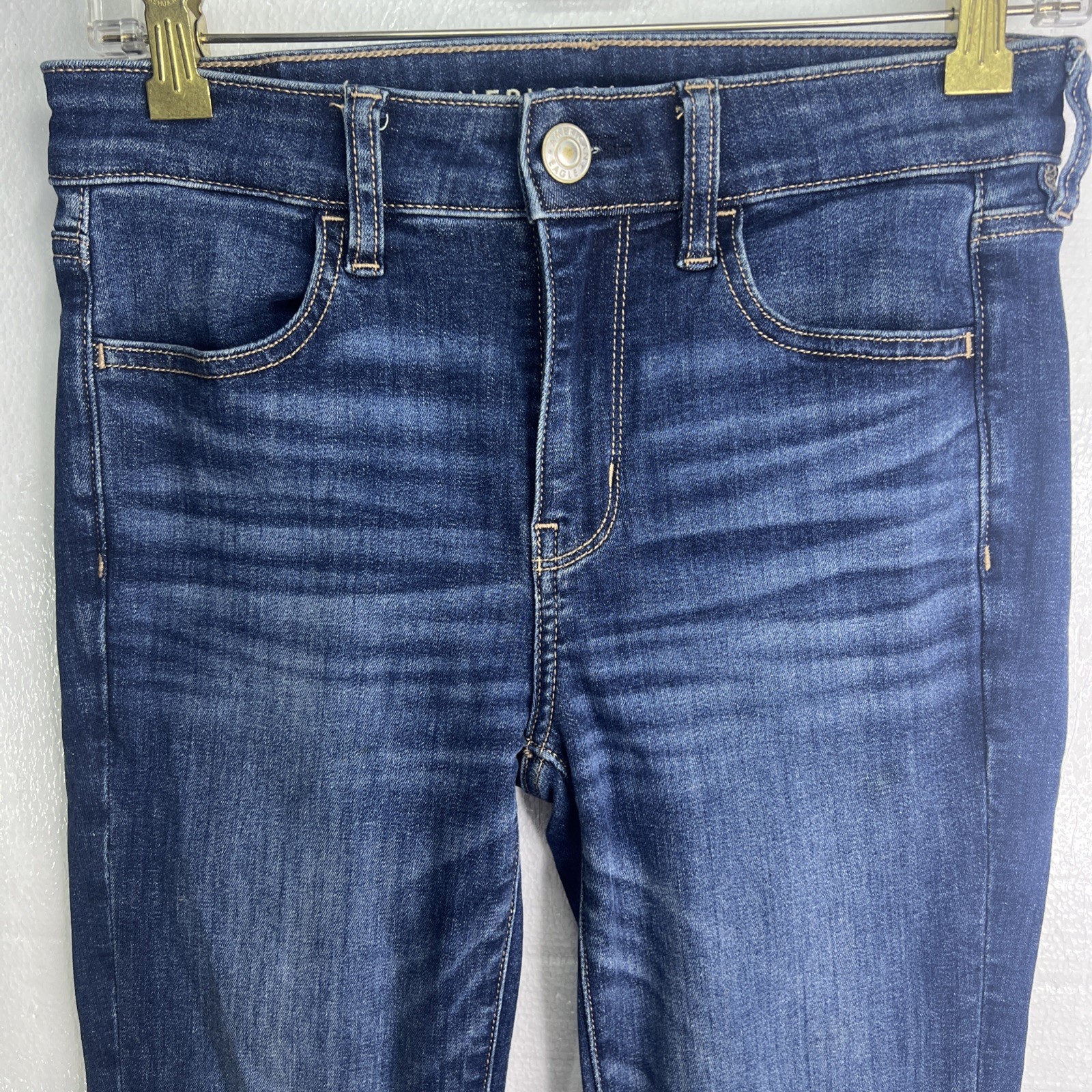 American Eagle Hi rise Next Level stretch Jegging Women’s 4 Dark Wash Faded