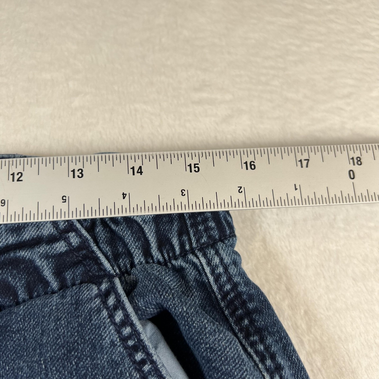 American Eagle Jeans Womens M Blue Low Rise Baggy Wide Leg Stretch 32×30