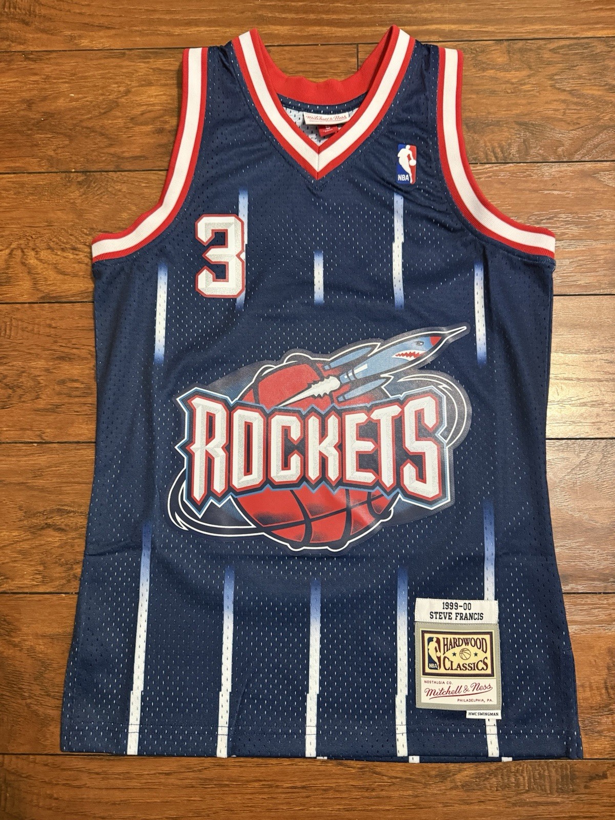Mens Mitchell & Ness SWINGMAN JERSEY – HOUSTON ROCKETS 1999 STEVE FRANCIS SMALL