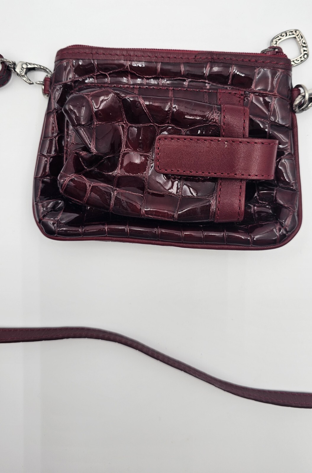 Brighton Burgundy /Dark Red Leather Crossbody Purse