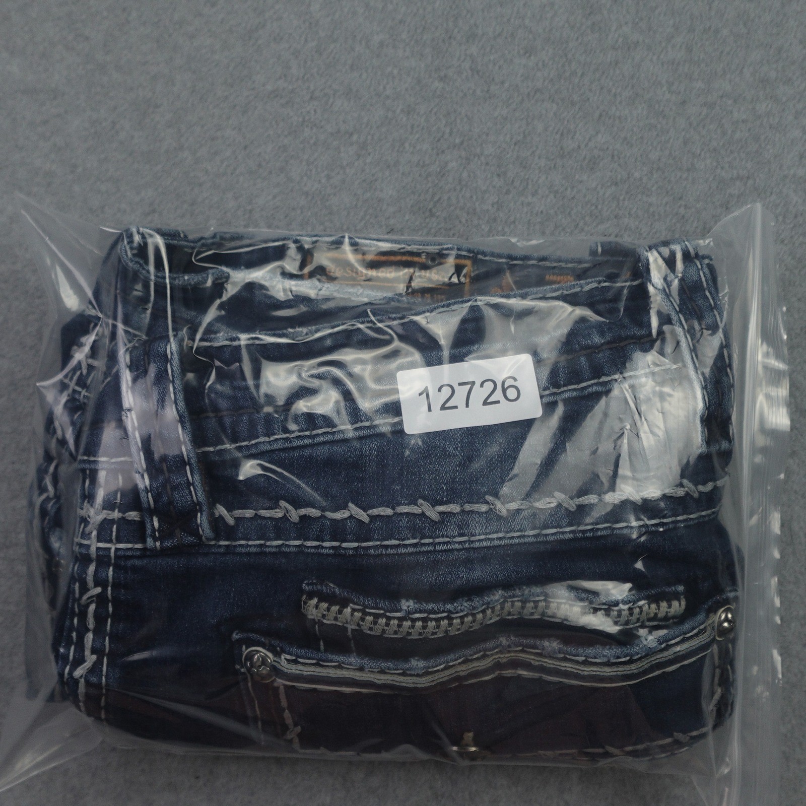 Rock Revival Jeans Mens 36 Blue Distressed Stitch Jaser Straight Denim