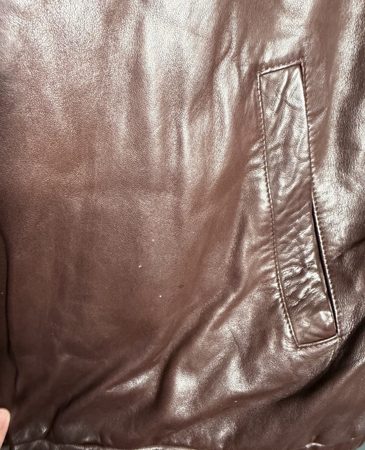 Vintage Polo Ralph Lauren Mahogany Leather Bomber Harrington Jacket XXL Plaid