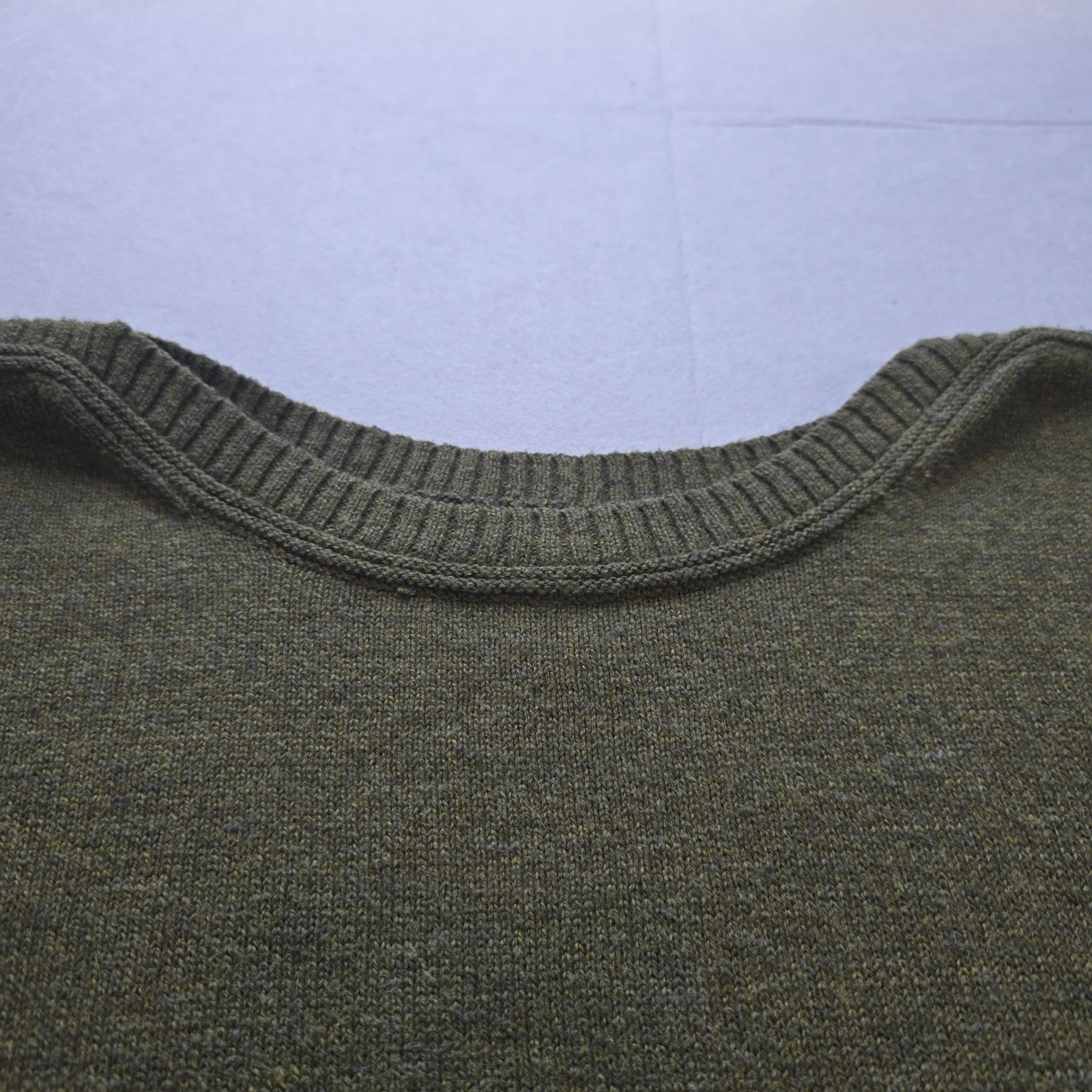Old Navy Womens XL Olive Green Marl Knit Crew Neck High-Low Hem Sweater