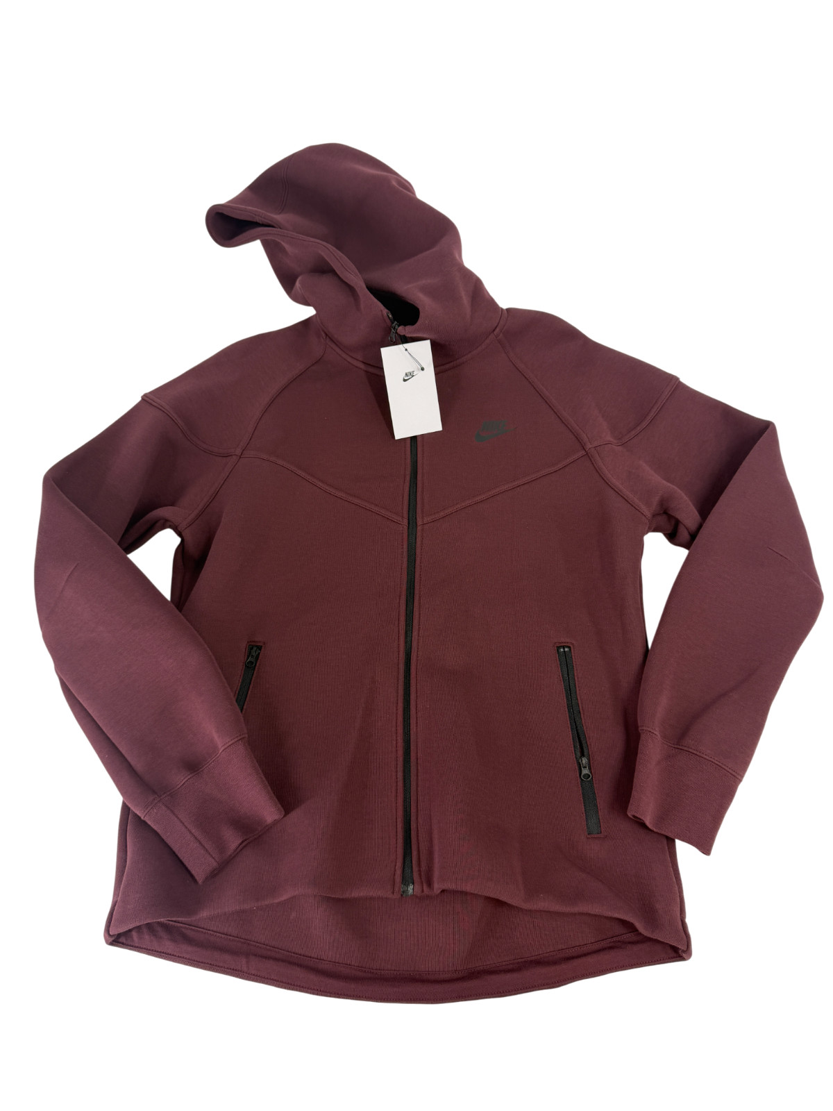 Nike Air Sportswear Tech Fleece Full Zip Hoodie Red Sepia Women Sz XL FB8338-218