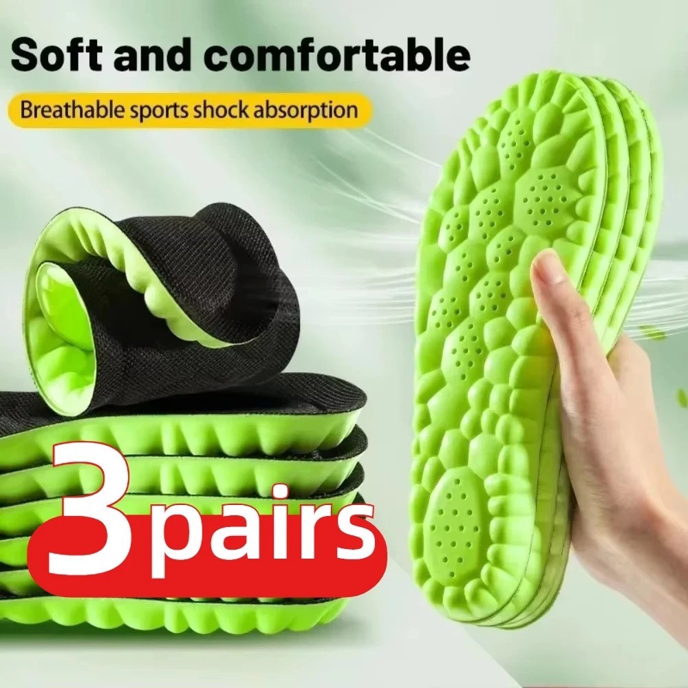 6 Pairs 4D Sport Insoles Arch Support Orthopedic Shoe Inserts Shock Absorption