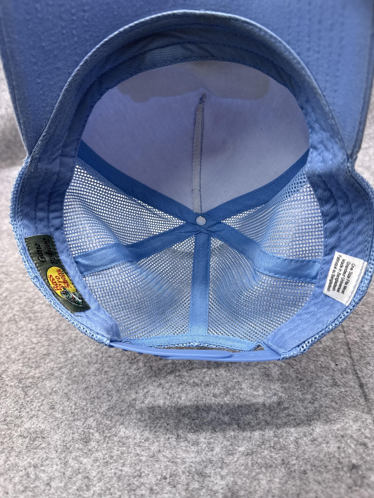 Bass Pro Shops Hat Cap Snap Back Mens One Size Blue Mesh Trucker Gone Fishing