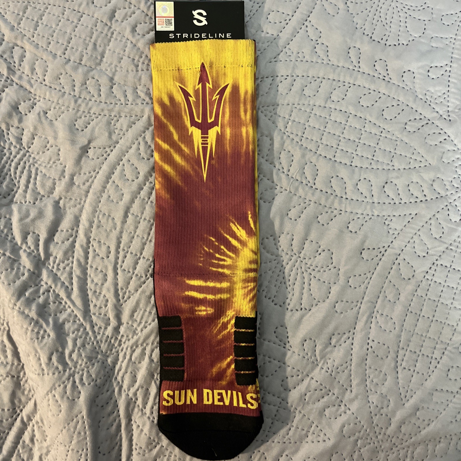 Official Strideline Arizona State Sun Devils Paint Socks Crew Size L XL 9-13.