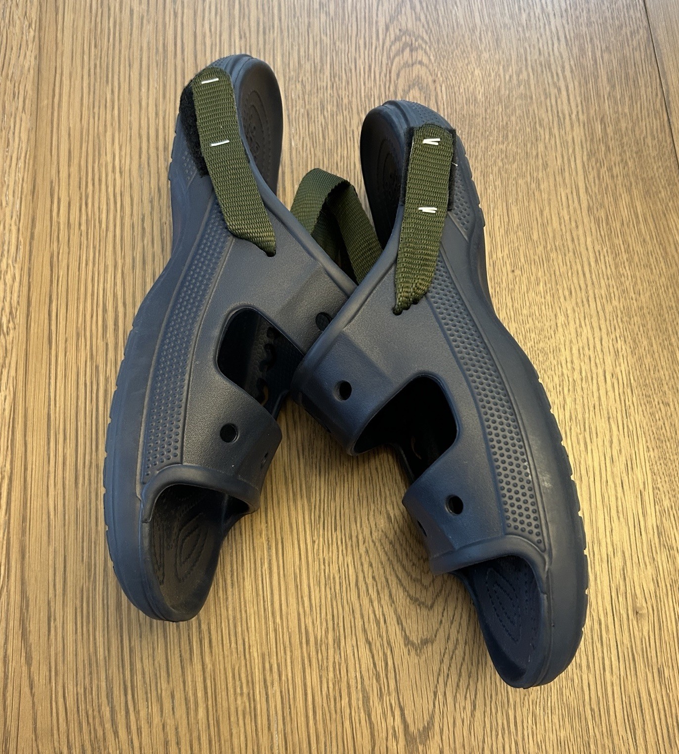 Crocs Men’s Size 12 Baya Slide Sandals Navy Blue Modified With Strap