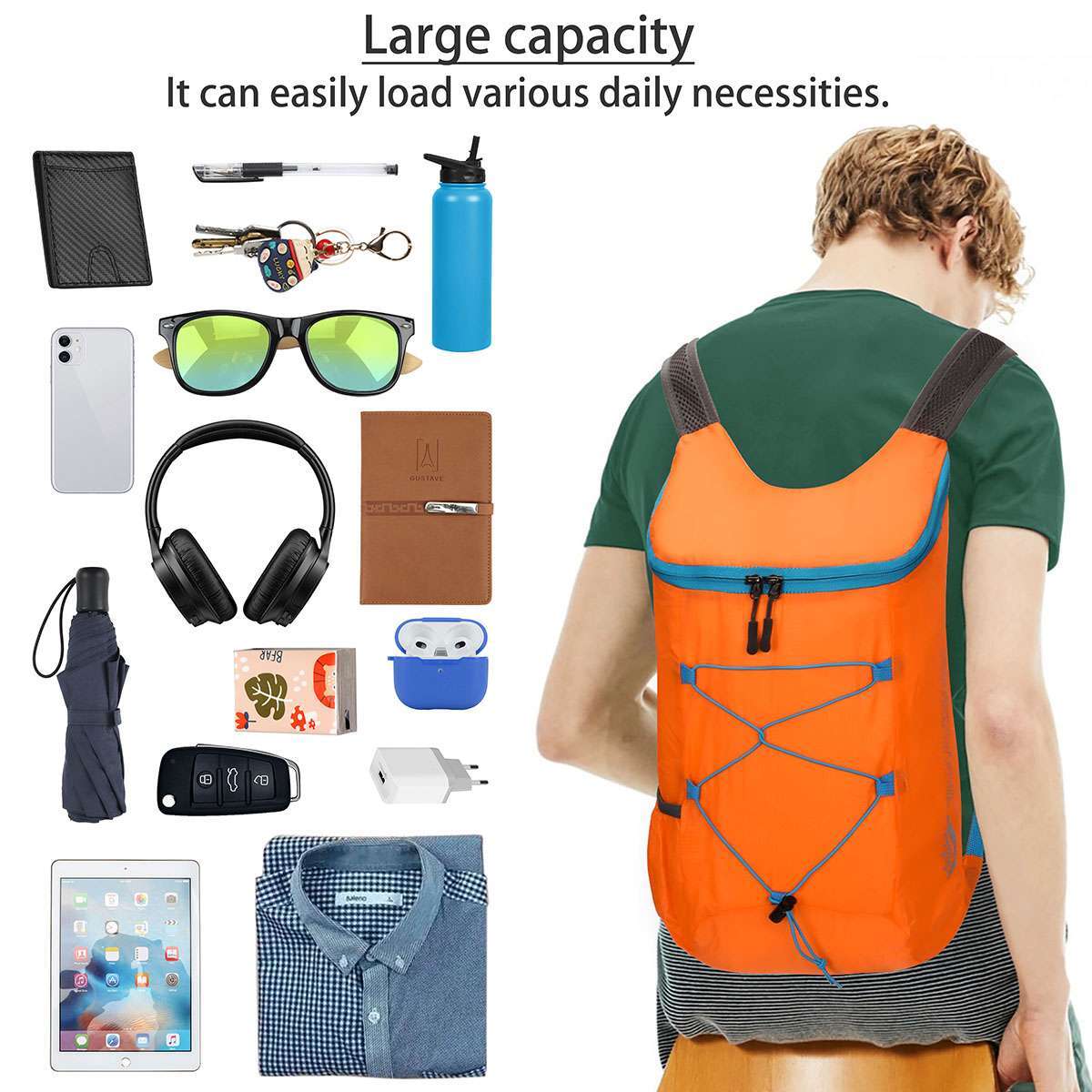 Light Foldable Waterproof Outdoor Sports Backpack Camping Hiking Travel Gym Bag