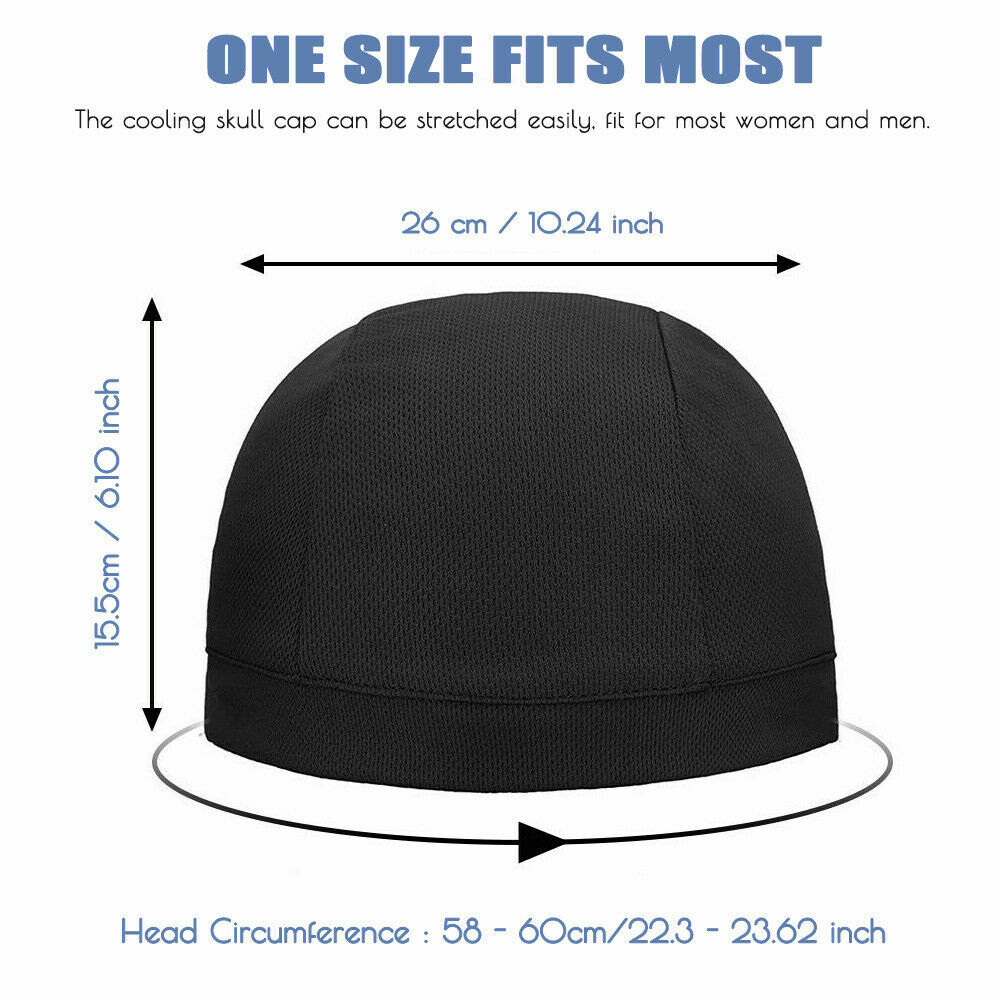 Men Summer Cooling Dome Skull Cap Biker Motorcycle Head Wrap Headband Beanie Hat