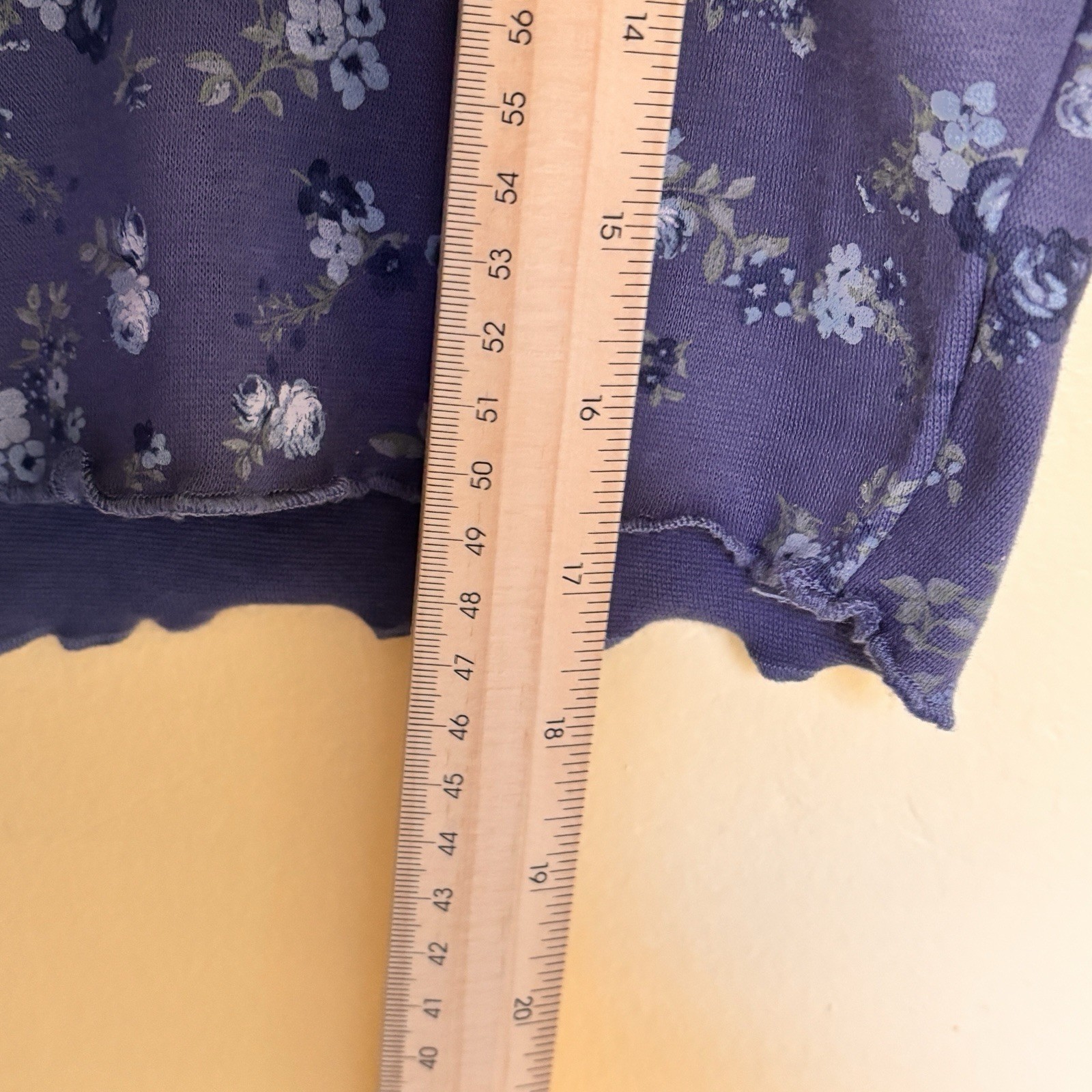 Cut & Paste Large Floral Baby Tee Vintage Lettuce Edge Lace Trim Y2K