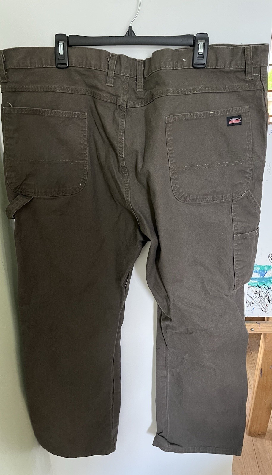 Dickies Men’s Carpenter Work Pants 44×30 Pockets Rugged Brown Canvas