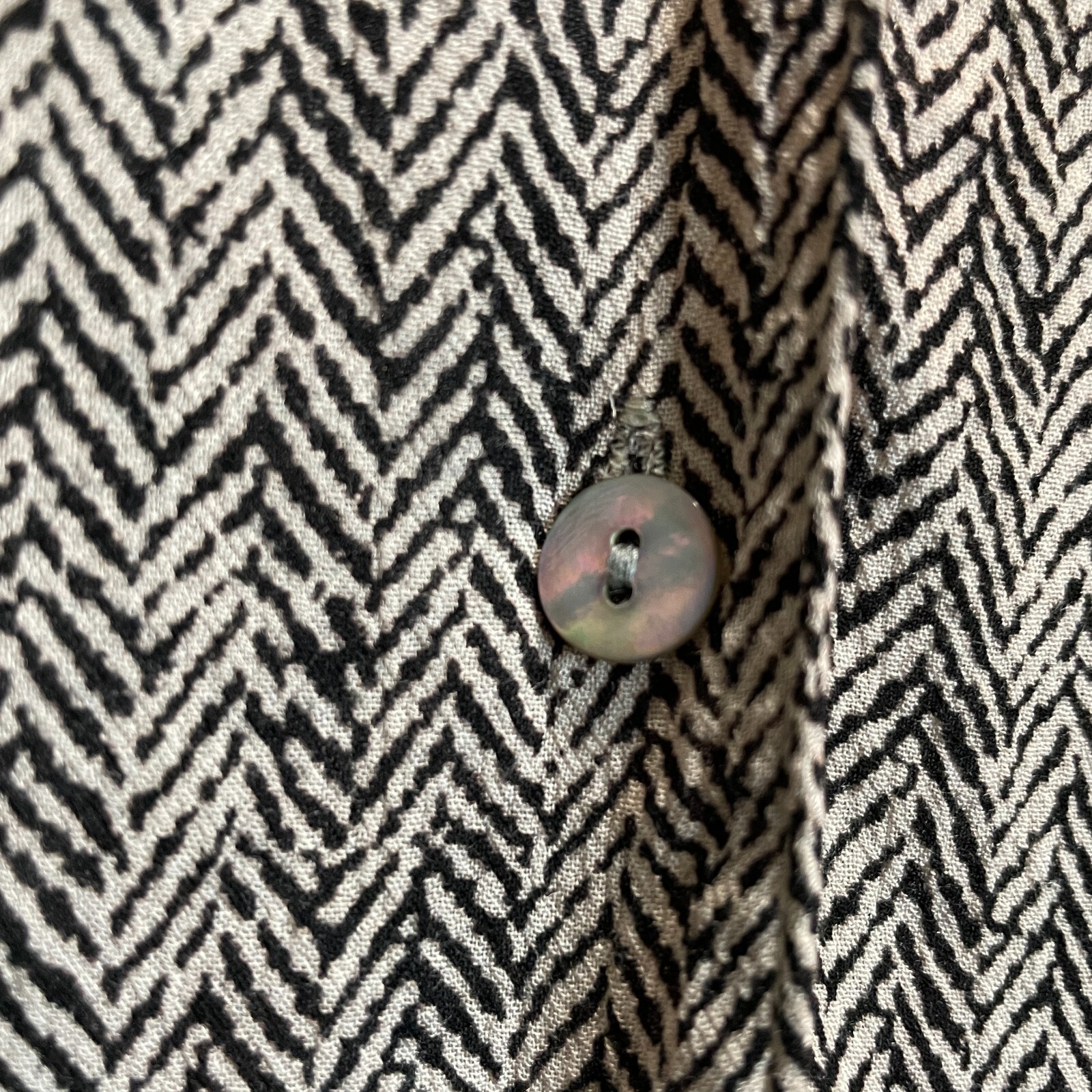 J Jill Med Petite Blouse Brown Herringbone Feminine Ruffle Cuff English Country