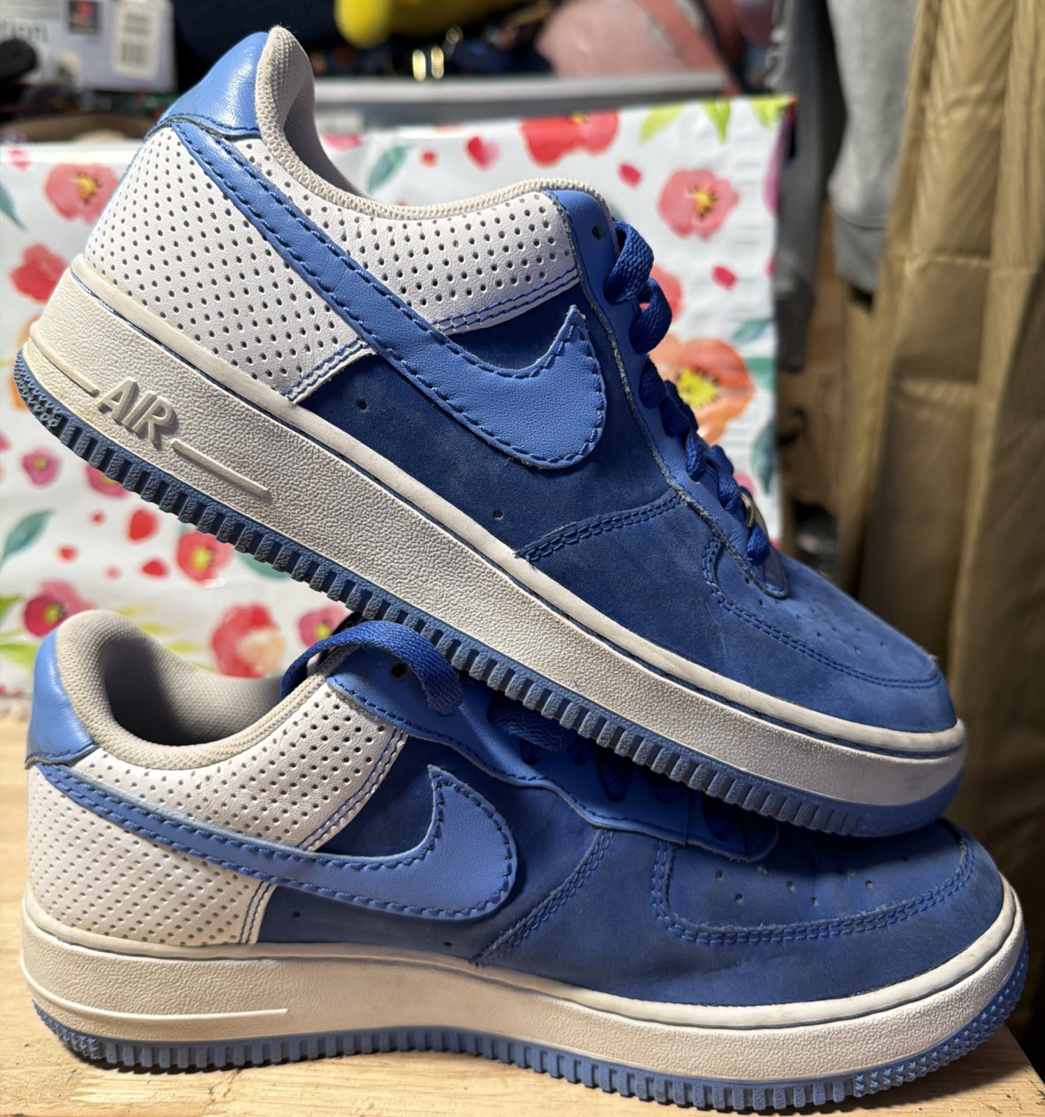 Nike Air Force 1 Premium ’07 Blue DIAMOND PHILLY Size 7.5 315122-441. !!!!