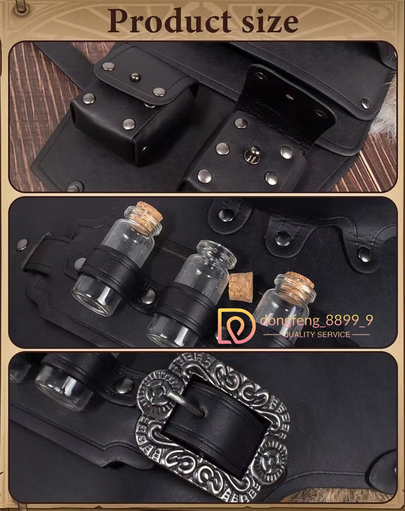 Medieval Vintage Artificial Leather Cosplay Knight Armor Pauldron PU Chest Strap