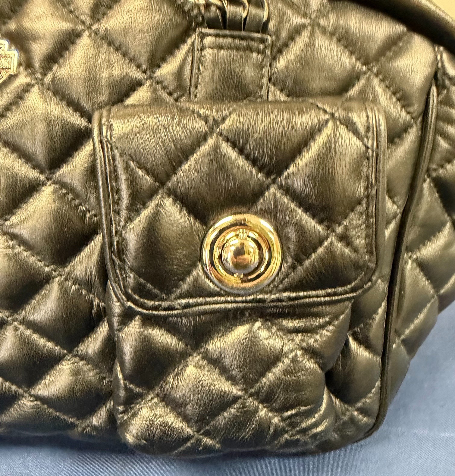 Harley-Davidson Quilted Leather Handbag/Satchel with Silver Accents