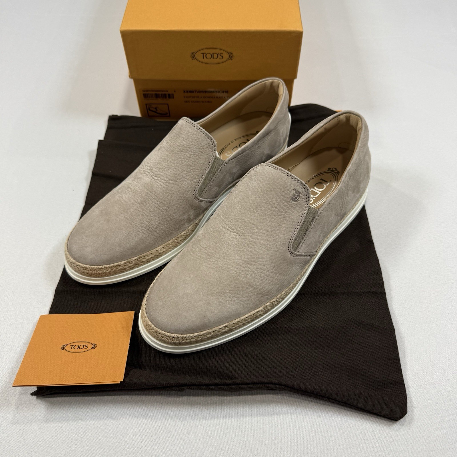 Tod’s NUOVA PANTOFOLA GOMMA RAFIA TV Loafer Size 8UK/9.5US New In Box MSRP $795