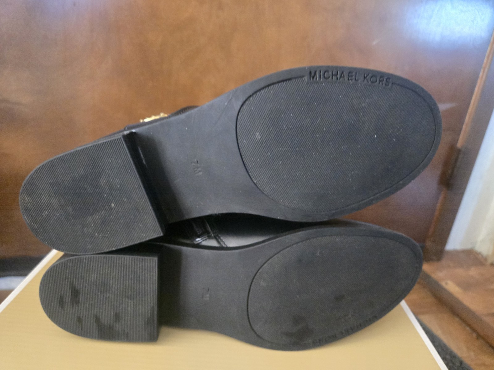 1/7Michael Kors Carmen black leather ankle boho festival classic booties Size 7