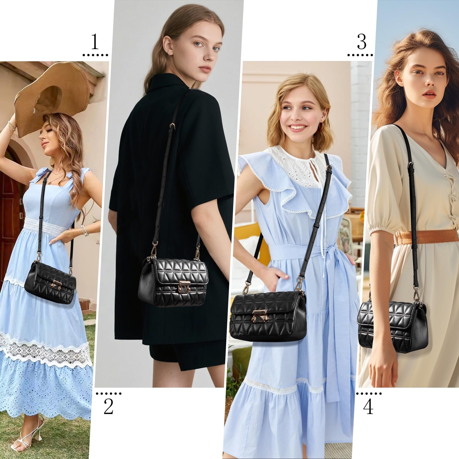 SEAVILIA PU Leather Purse Strap Replacement Crossbody Adjustable Long Thin Ha…