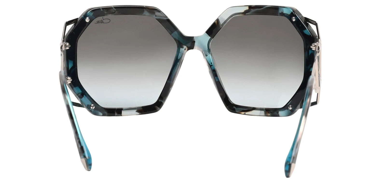 Cazal Sunglasses 8505 C003 Blue Silver Oversized Frame Green Gradient Lens 57mm