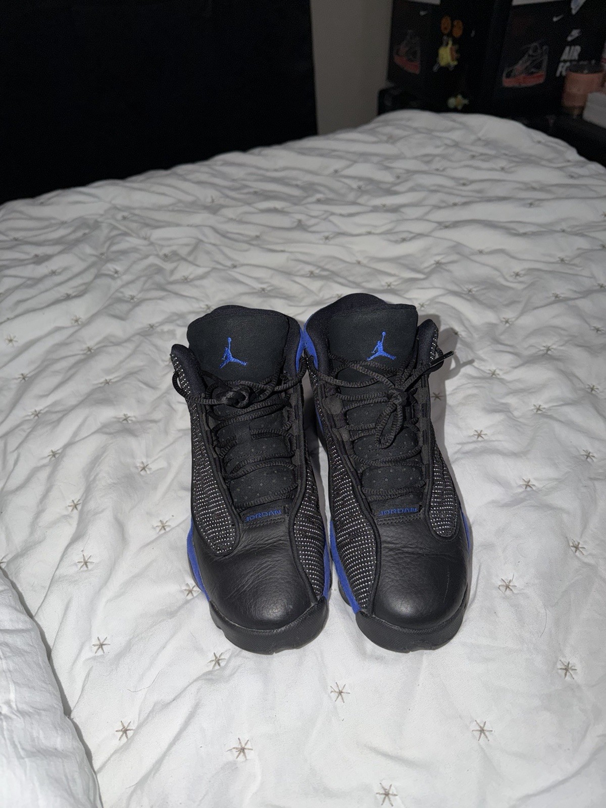 Jordan Air Jordan 13 Retro Kids US 5Y Black/Blue Leather Mid Top Sneakers