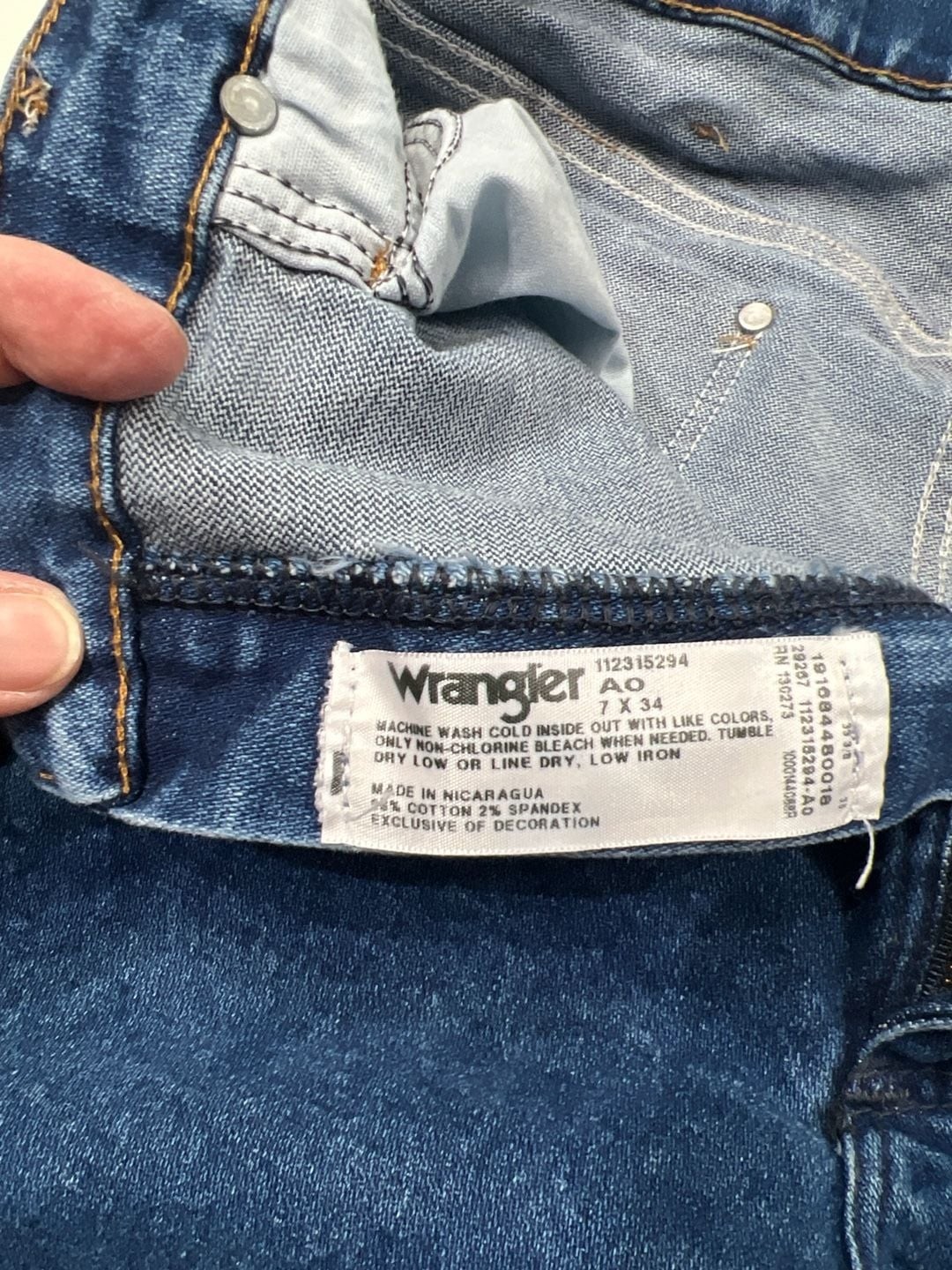 Wrangler Women’s Cowboy Cut Slim Fit High Rise Blue Jeans Size 7×34
