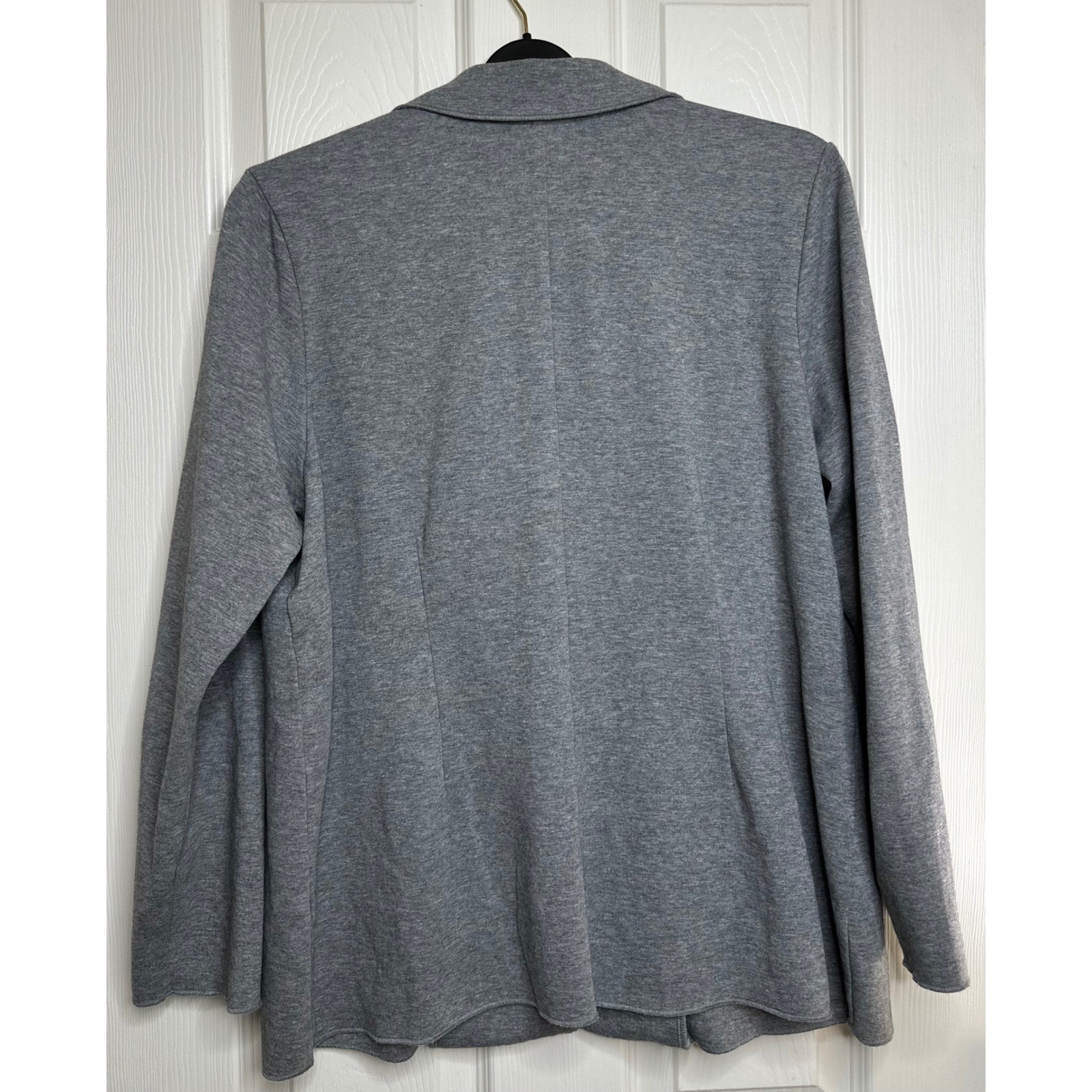 J.Jill Gray Blazer Women’s Large Cotton Spandex Casual Workwear Jacket Pocket