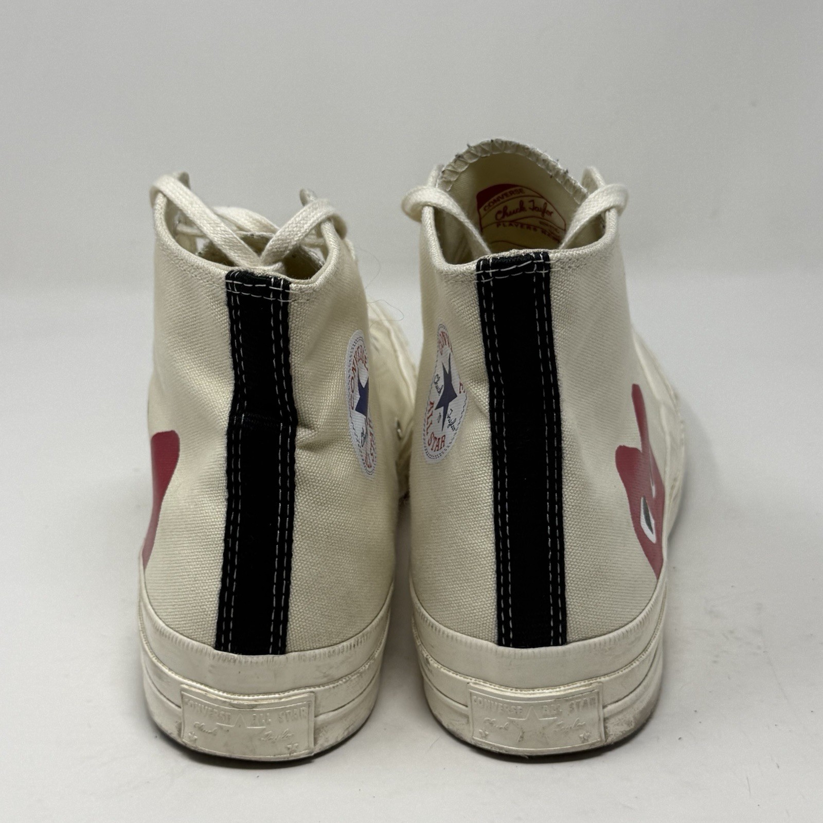 Converse x Comme des Garcons Play Chuck 70 Hi Mens 10 White Grunge Skate Shoes